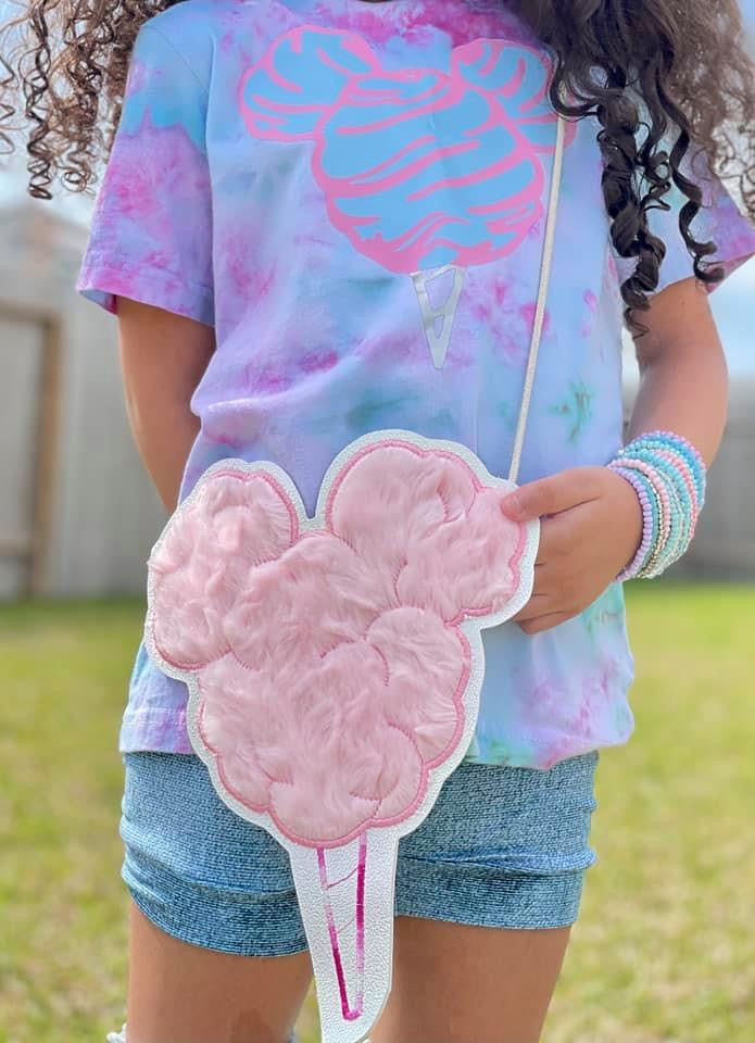 Pink fluffy cotton candy flat lay bag (READY TO SHIP)