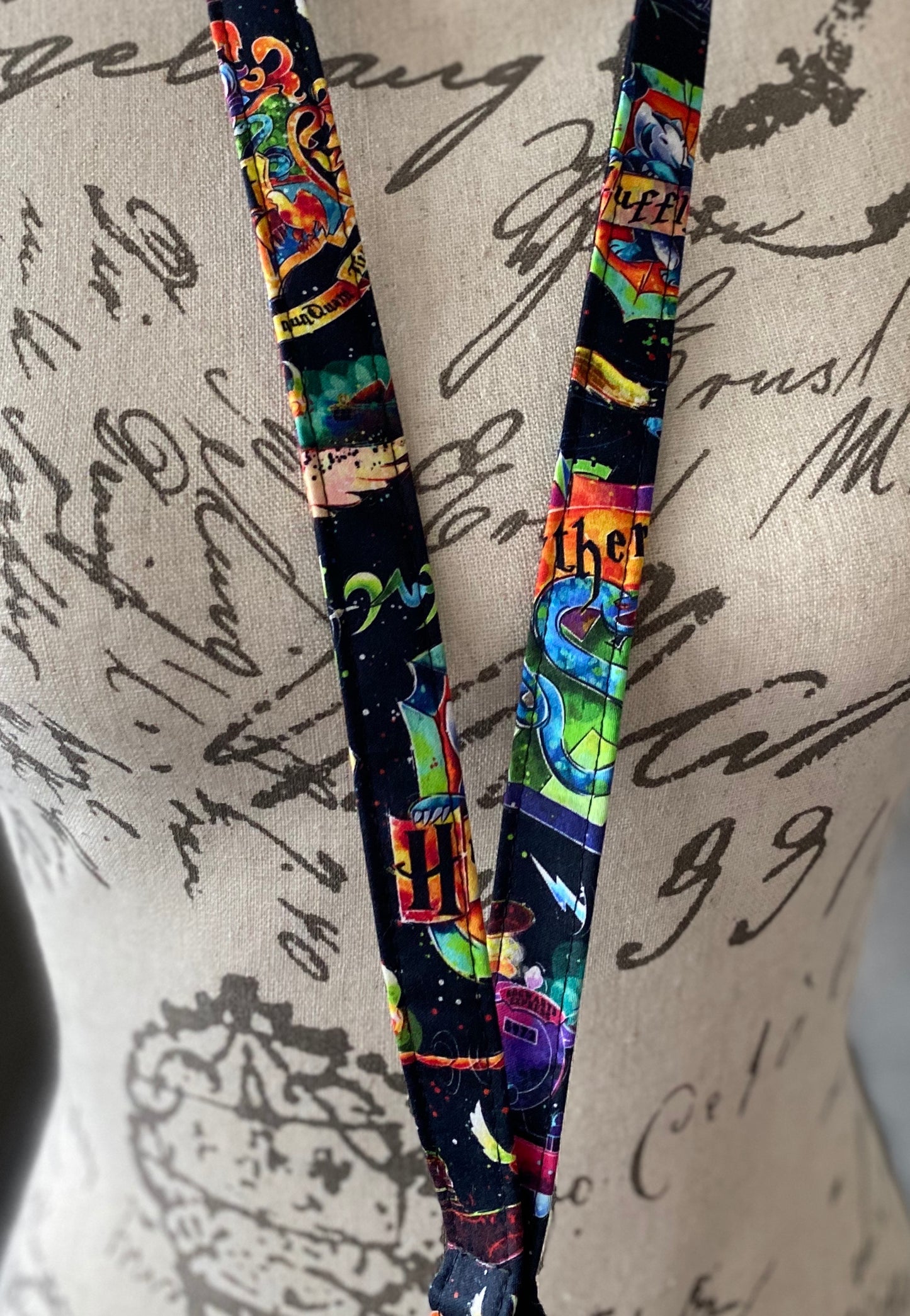 Classic lanyard - watercolor houses (READY TO SHIP)
