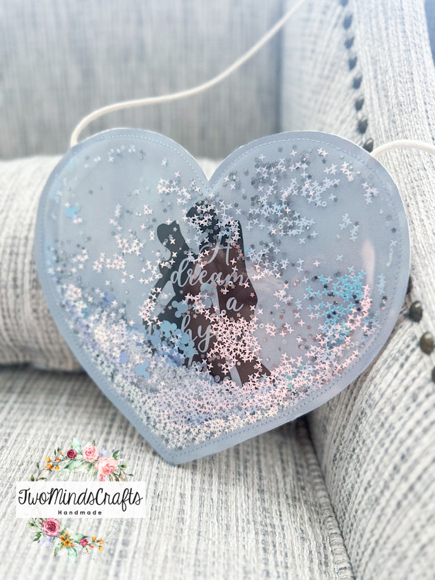 Glass Shoe Princess Heart flat lay bag (READY TO SHIP)