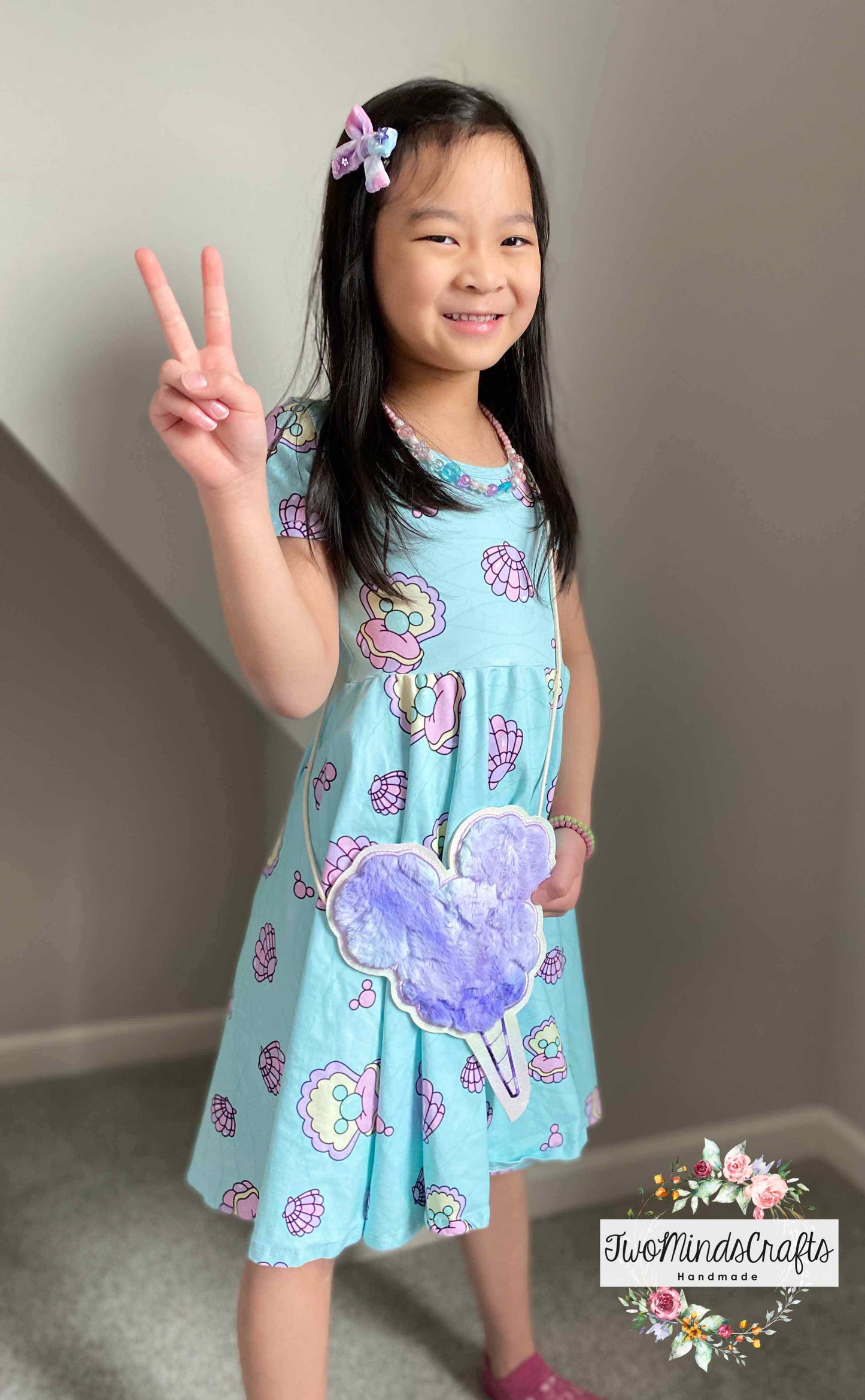 Purple hue fluffy cotton candy flat lay bag (READY TO SHIP)