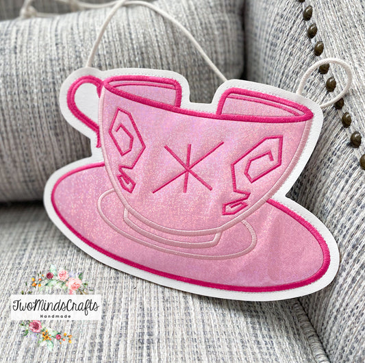 Pink Teacup flat lay bag (READY TO SHIP)