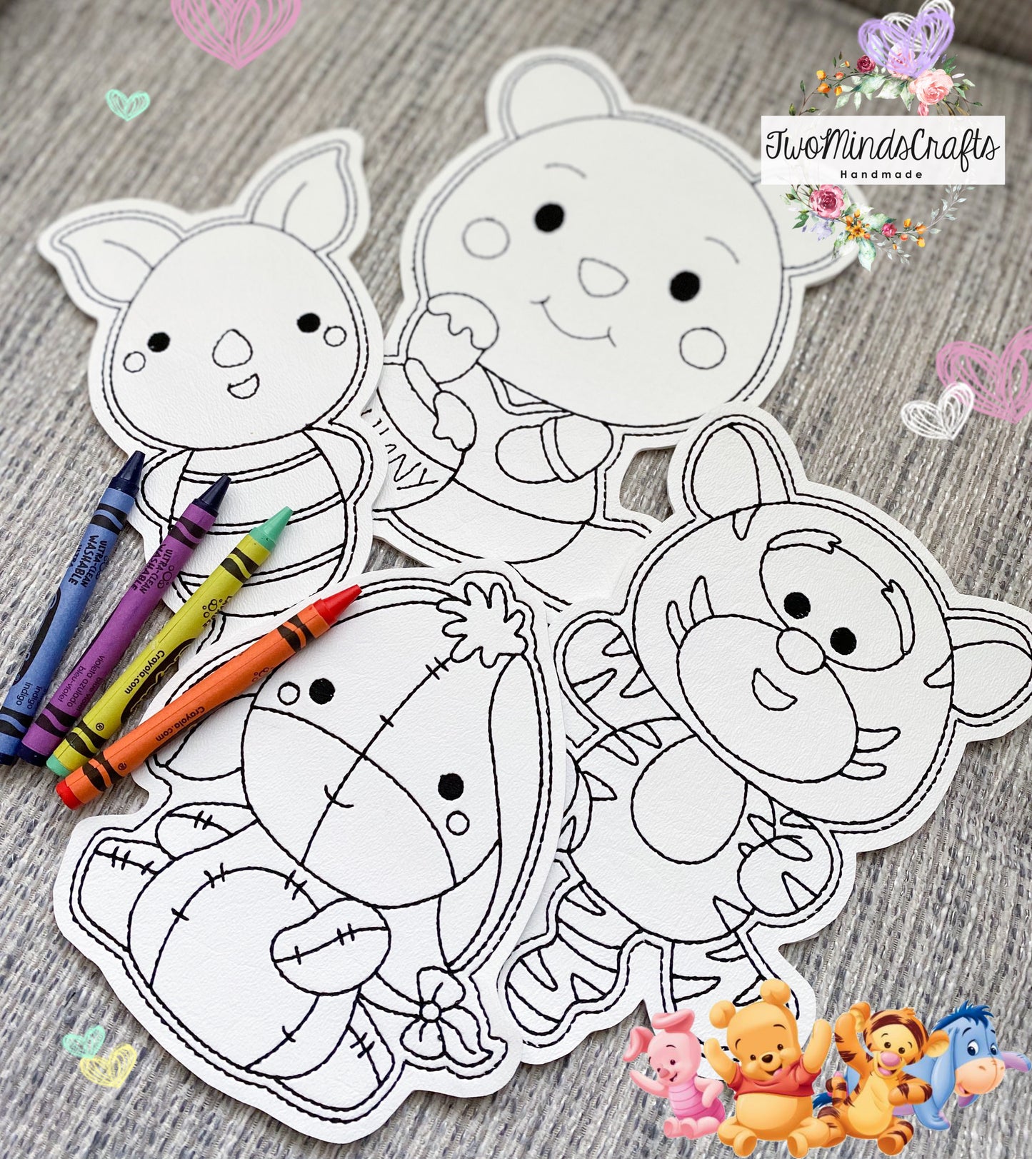 Flat vinyl doodles - honey bear set (READY TO SHIP)
