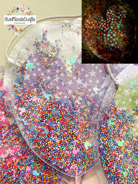 *ATRP* Glow In The Dark Mouse Balloon Shaker flat lay bag - Purple (READY TO SHIP)