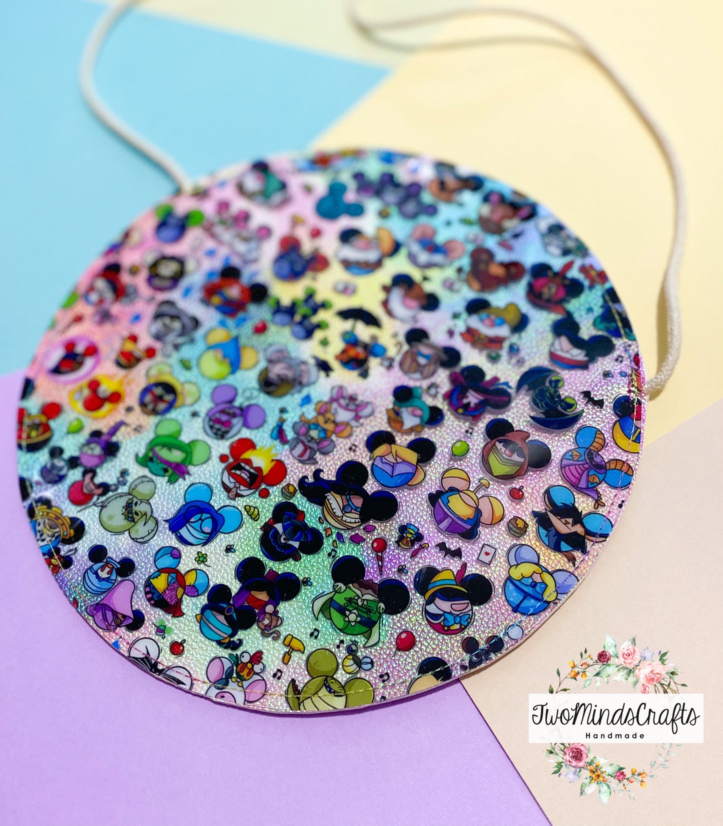 *ATRP* ISpy mouse clear with tie dye underlay circle flat bag (READY TO SHIP)