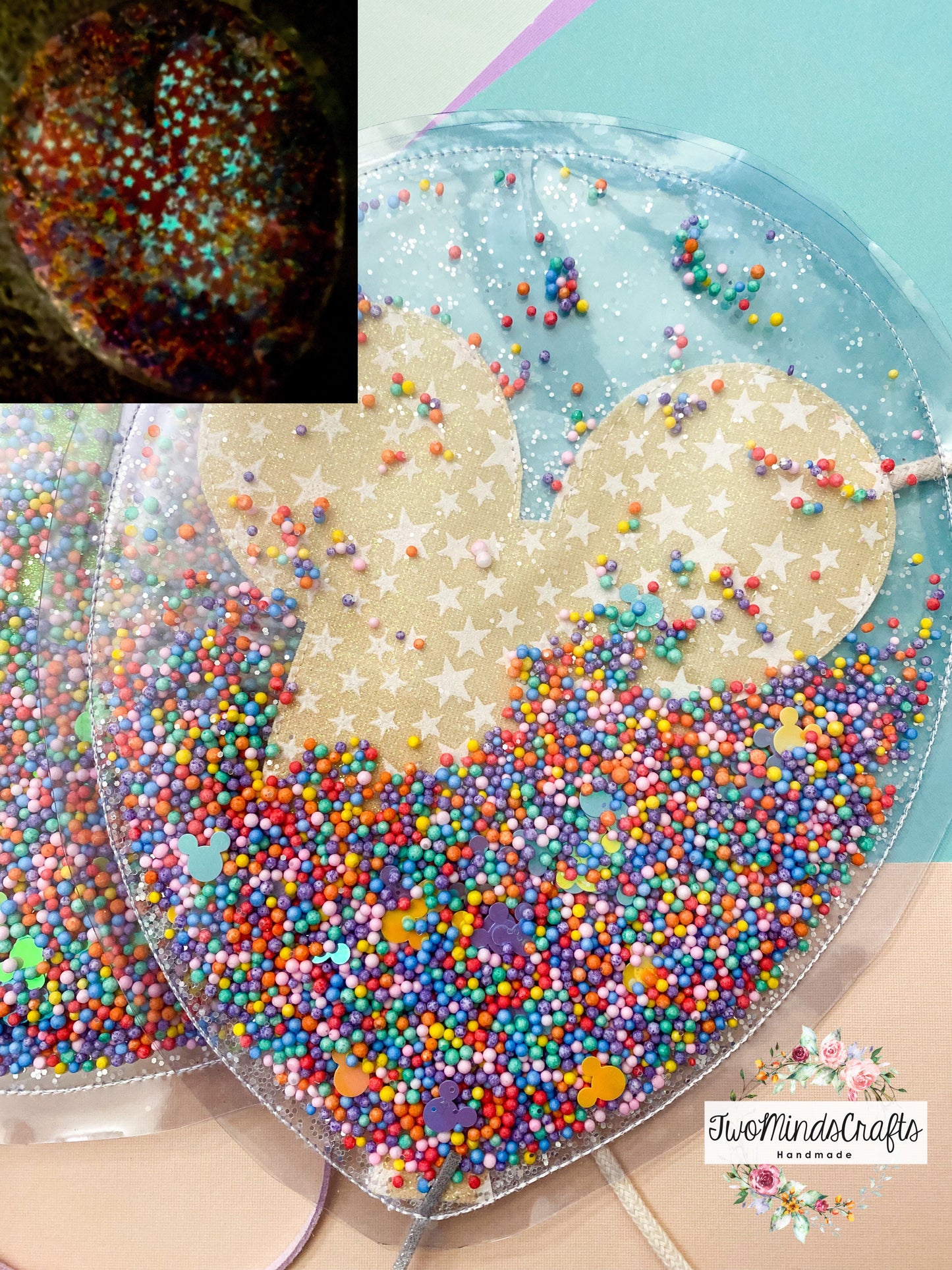 *ATRP* Glow In The Dark Mouse Balloon Shaker flat lay bag - Yellow (READY TO SHIP)