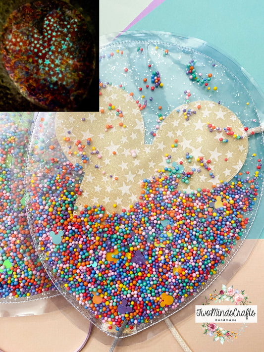 *ATRP* Glow In The Dark Mouse Balloon Shaker flat lay bag - Yellow (READY TO SHIP)